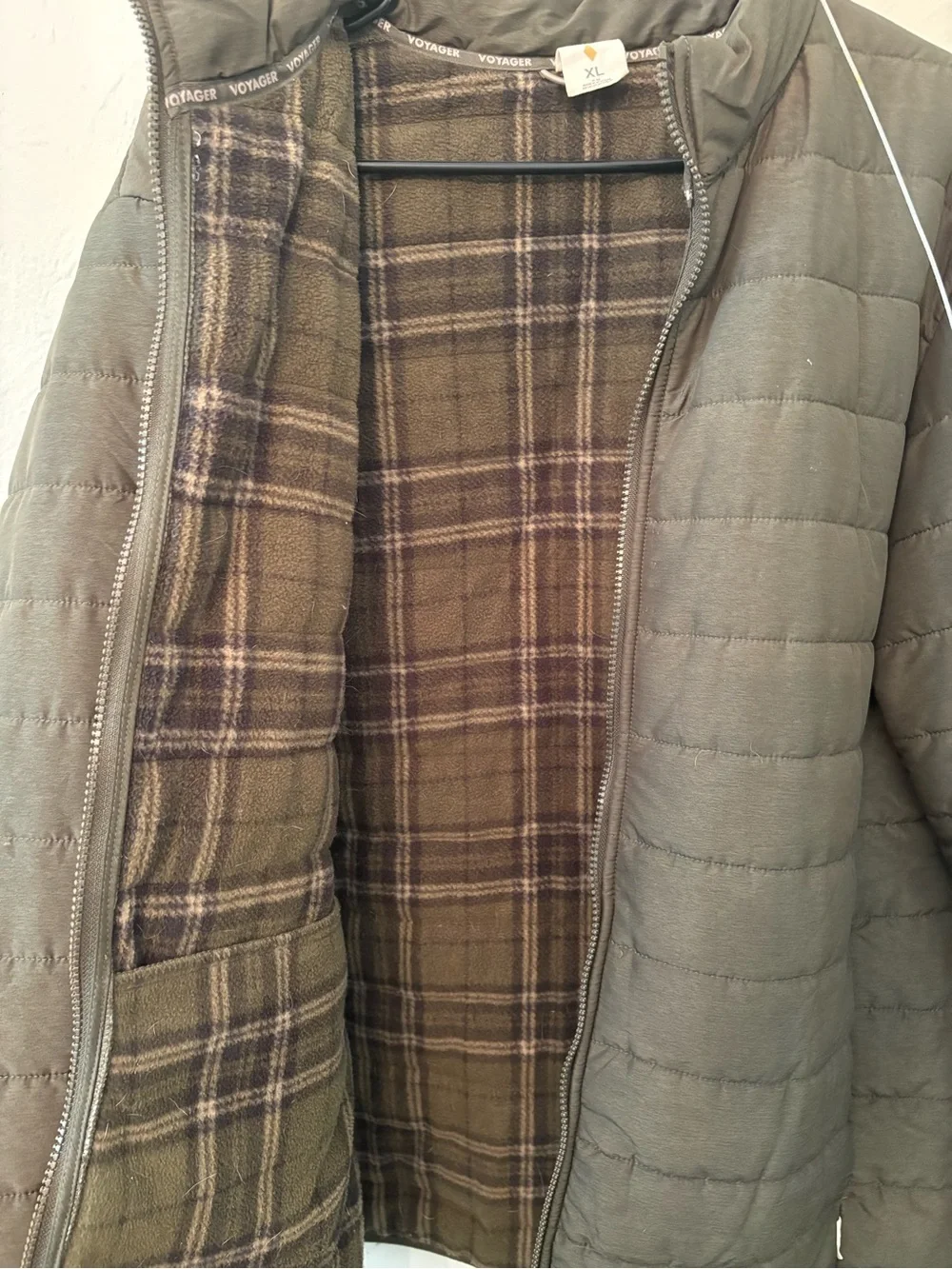 Men's Quilted Hooded Puffer Jacket in Olive